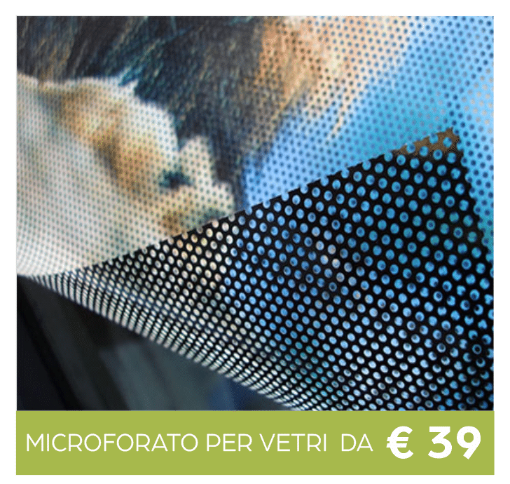 adesivo microforato one way per vetrine stampa a colori